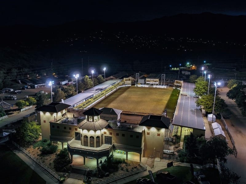 Norris Penrose Event Center night aerial view